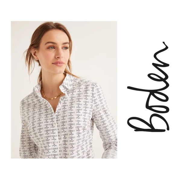 Boden Fish Chips Modern Classic Shirt 